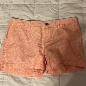 Old Navy Pink canvaslike shorts with floral detail